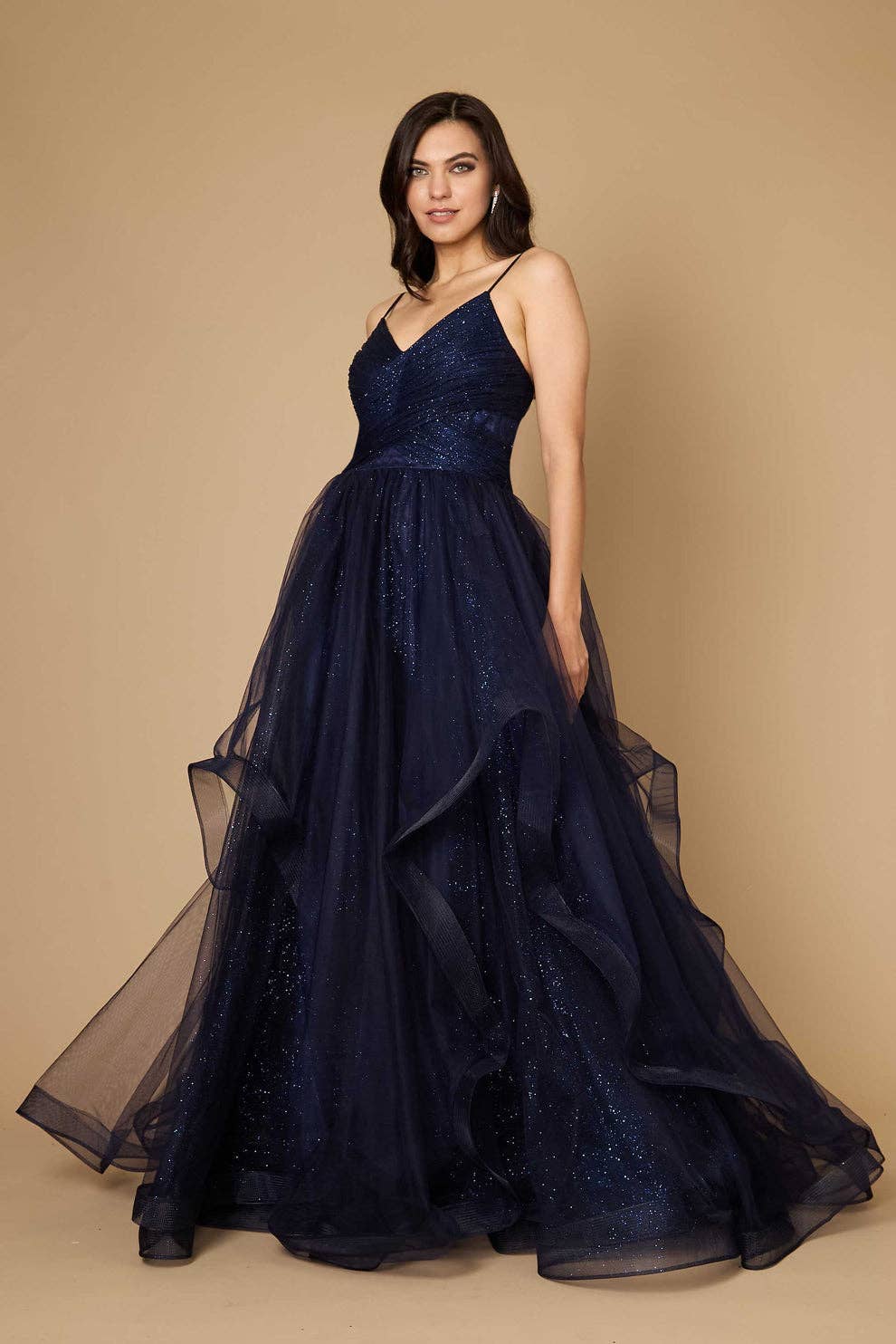 Long Formal Ball Gown Wholesale: Navy / 18