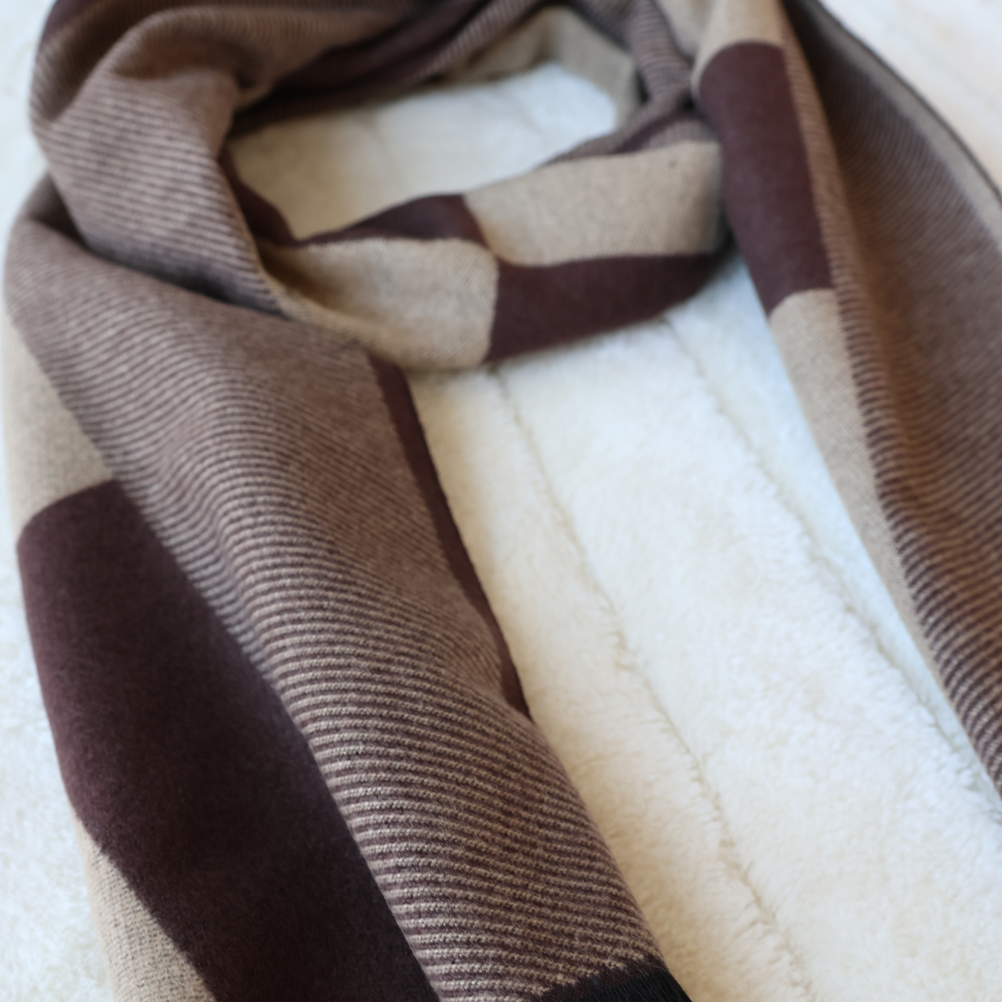 Brown Modern Men's Cold Weather Winter Scarf