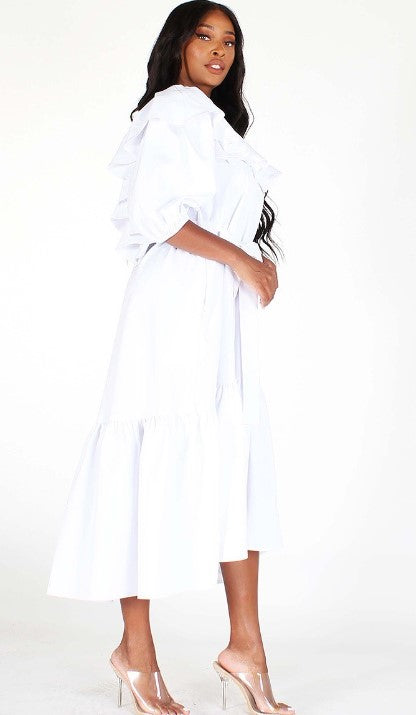 White Ruffle Dress