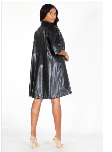 Faux Leather Dress