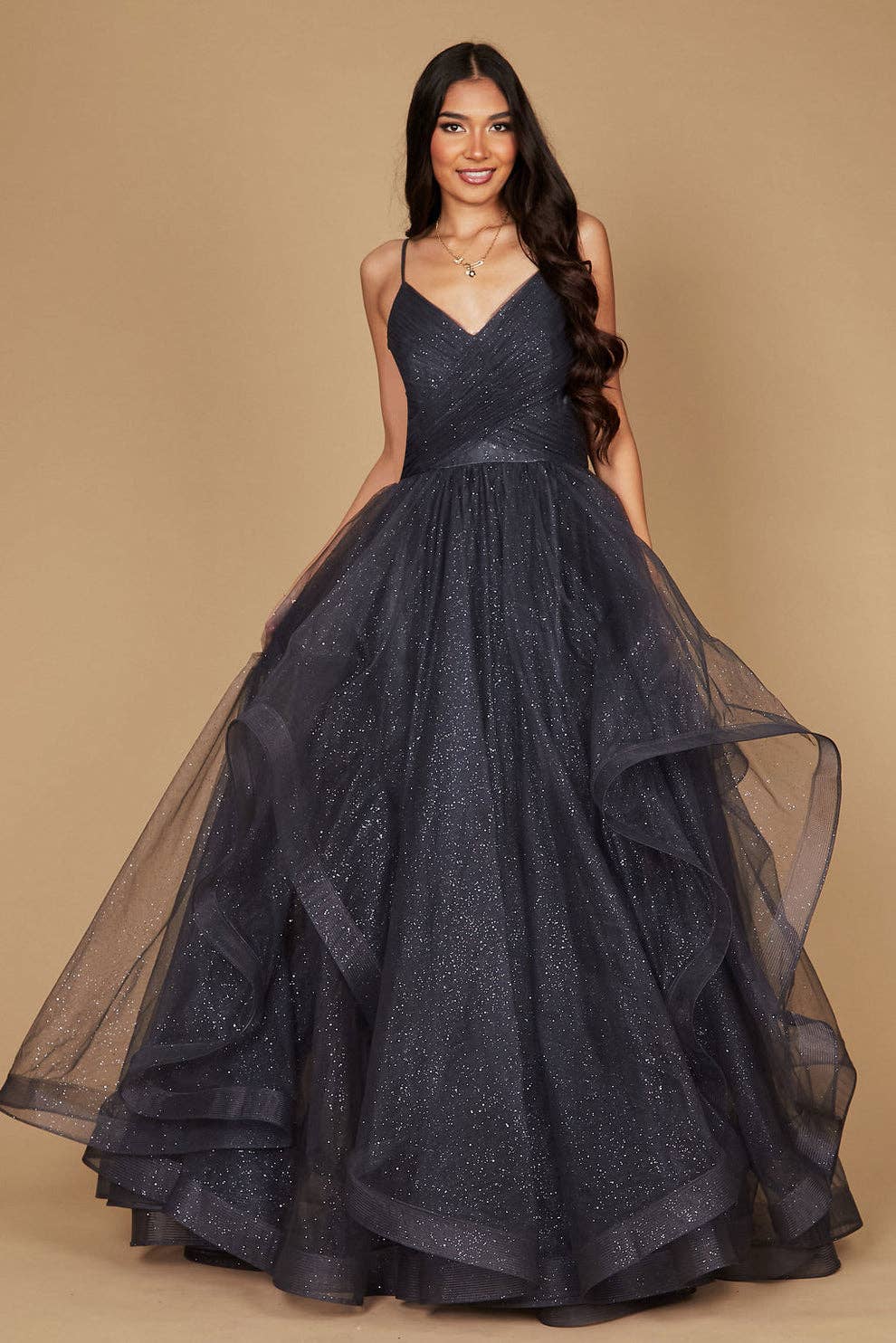 Long Formal Ball Gown Wholesale: Navy / 18