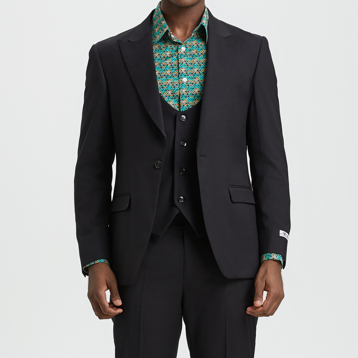 Stacy Adams U-Vest Hybrid Fit Suit Expandable Waist, Black: 38R