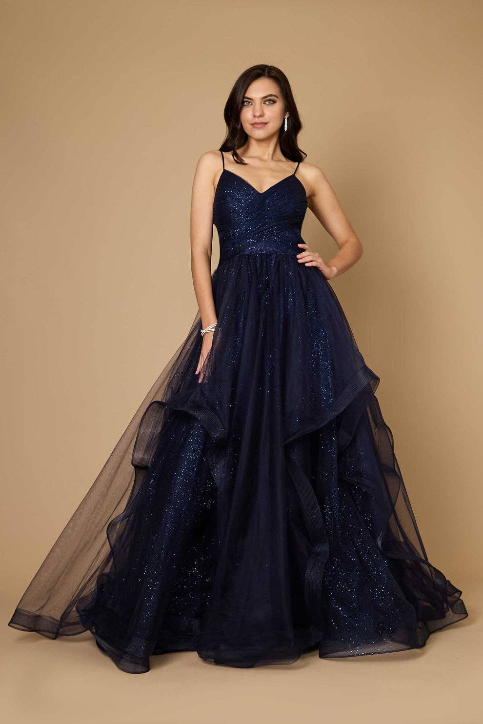 Long Formal Ball Gown Wholesale: Navy / 18