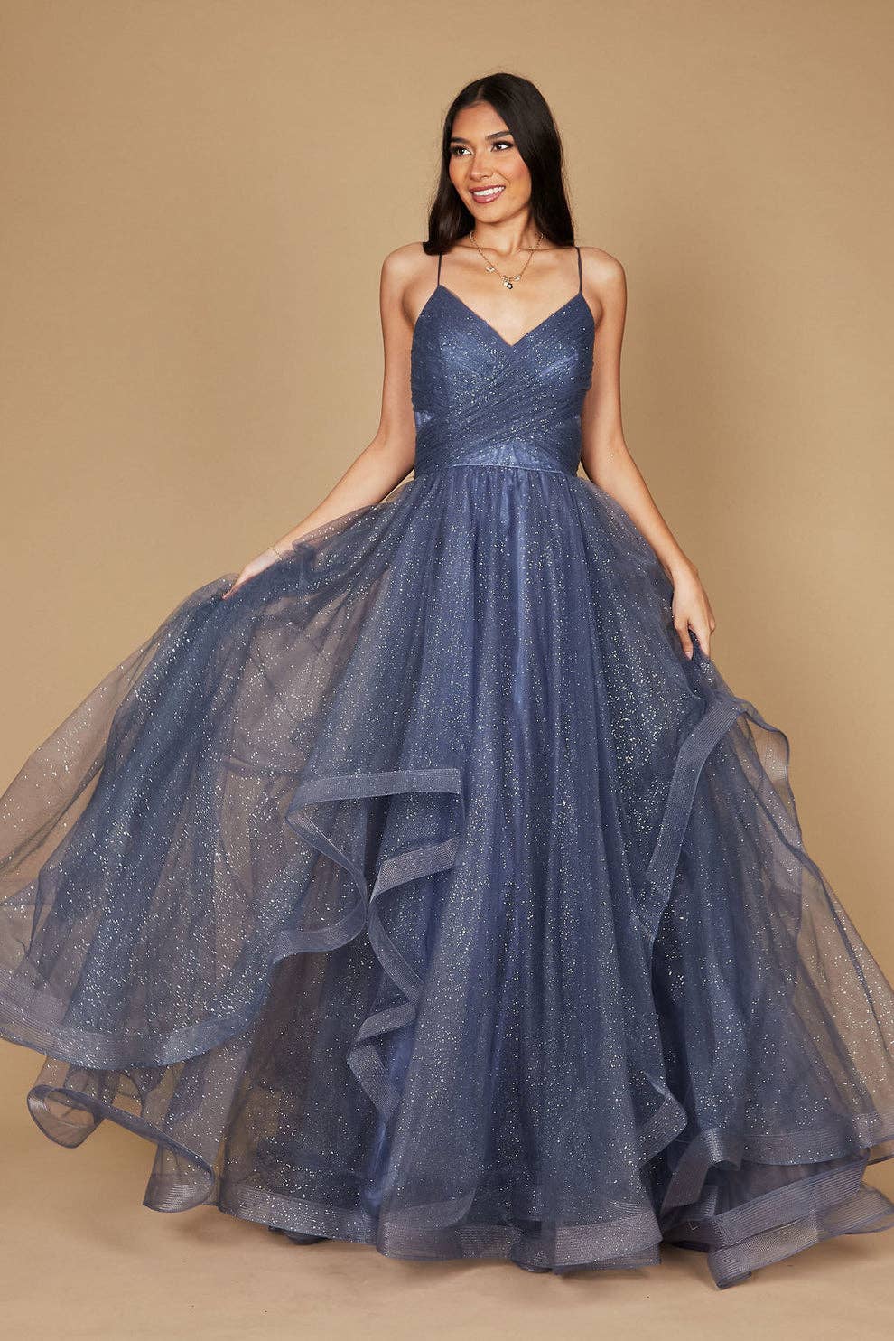 Long Formal Ball Gown Wholesale: Navy / 18