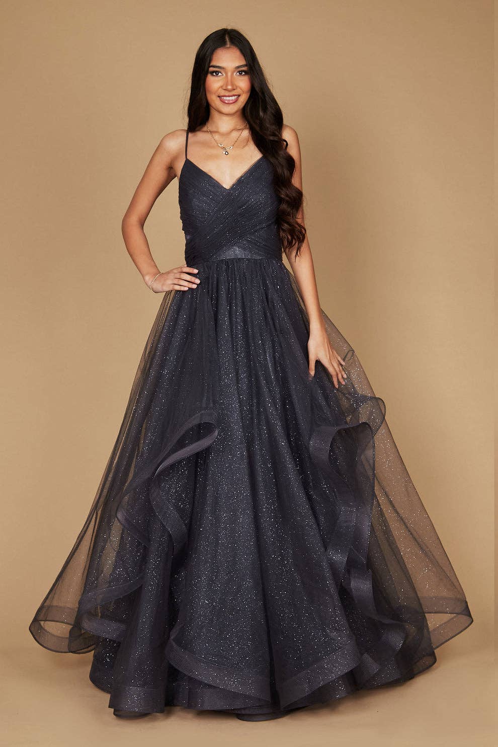 Long Formal Ball Gown Wholesale: Navy / 18