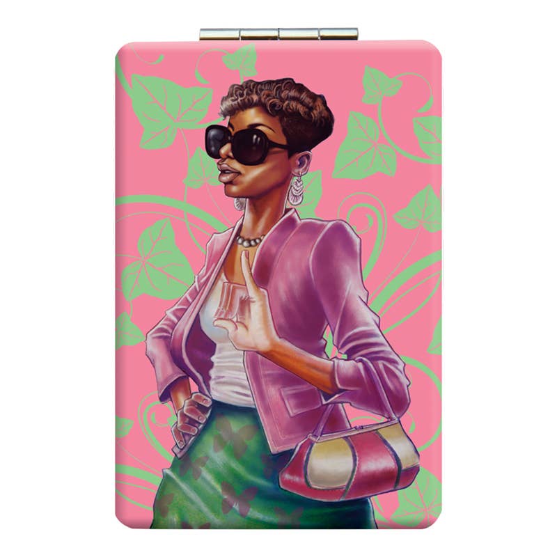 Pink/Green Compact Mirror
