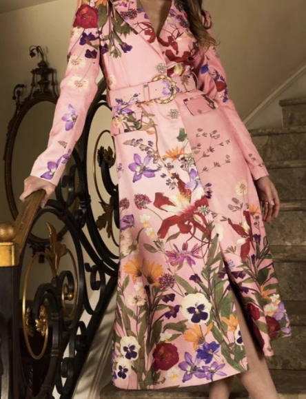 Floral Belted Coat Dress