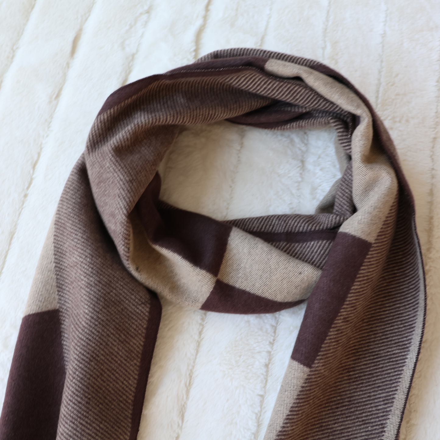 Brown Modern Men's Cold Weather Winter Scarf