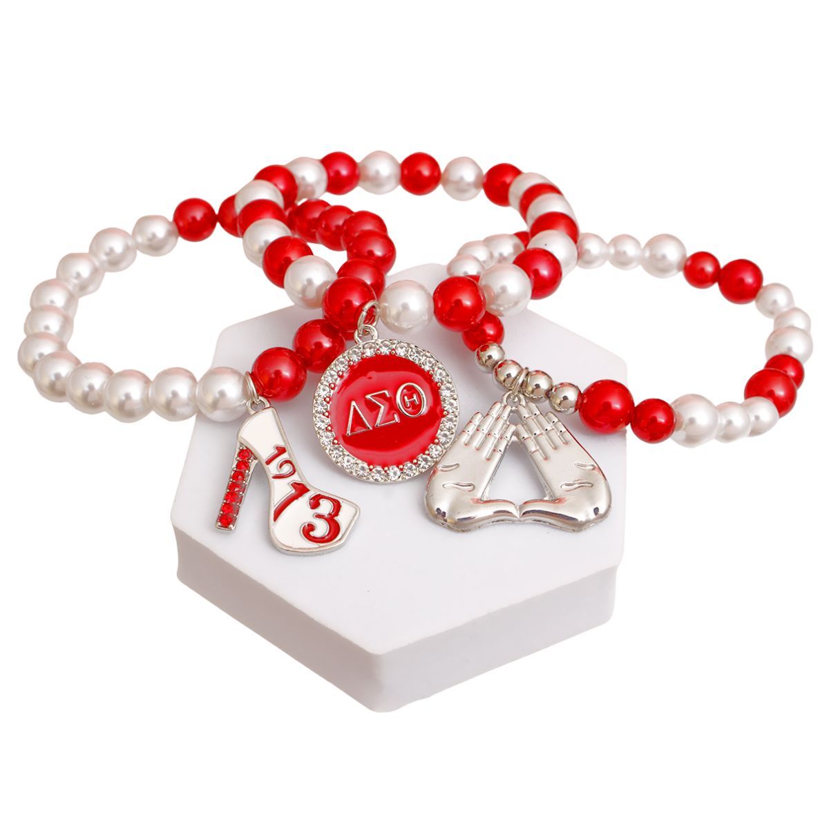 Radiate with Elegance: ΔΣΘ DST Pearl Bracelet Set