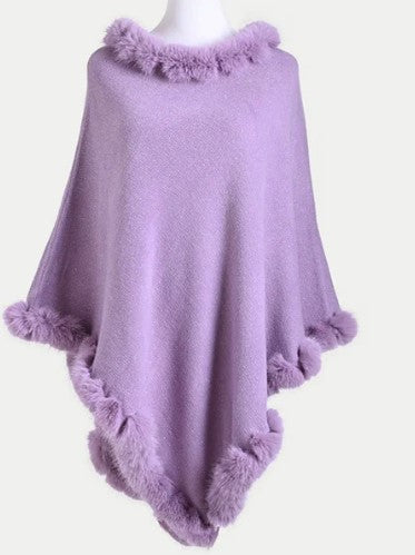 Lilac Faux Fur Poncho