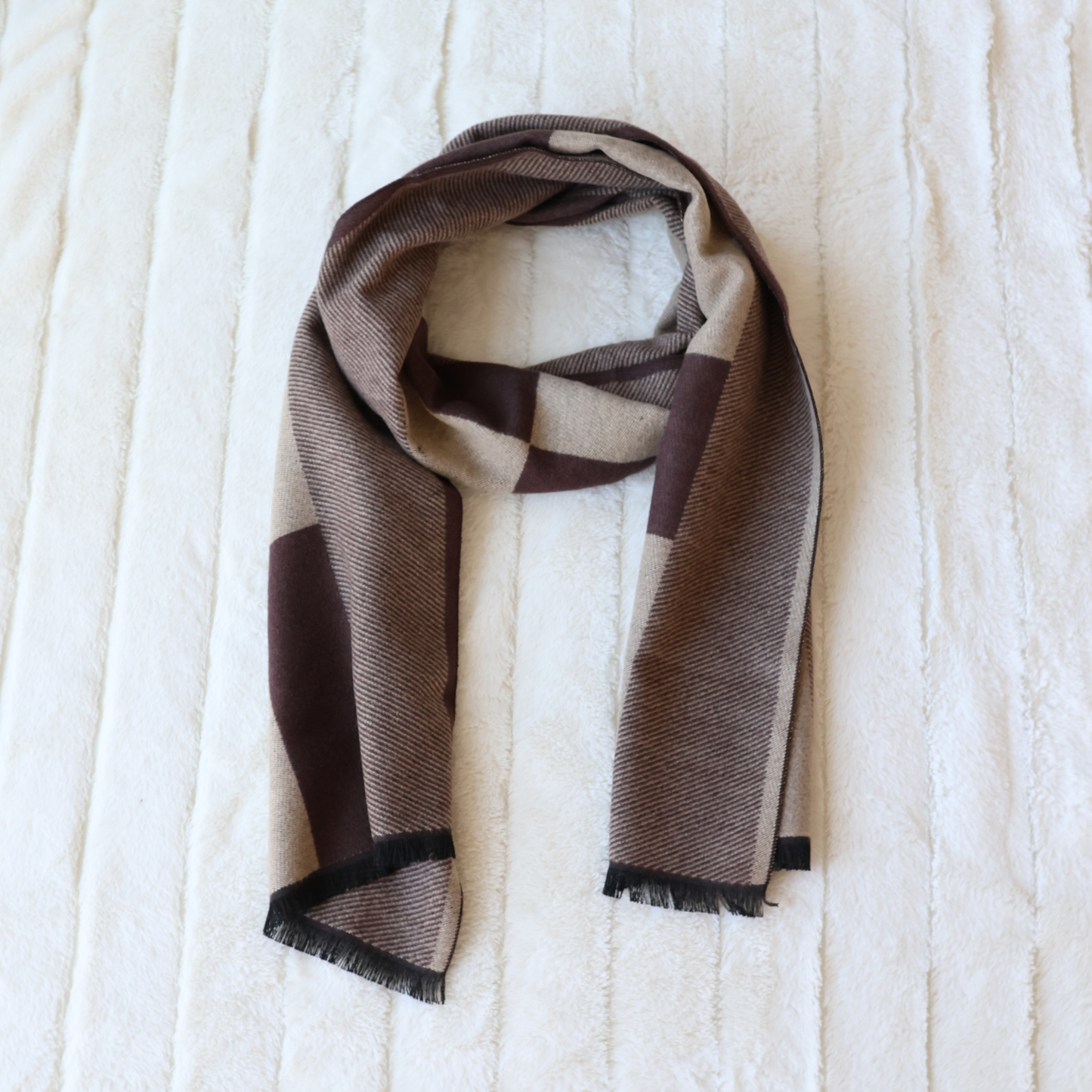 Brown Modern Men's Cold Weather Winter Scarf