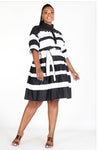 Black and White Strip Babydoll Dress