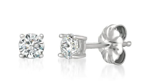 Solitaire Princess Stud Earring Pure Platinum Finished 1.5K