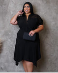Lace Sleeve Black Dress