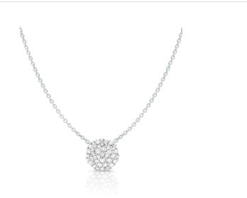 Royal Asscher Cut Pendant Necklace Finished in Pure Platinum 2.10C