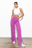 FRONT SLIT WIDE LEG  SUSTAINABLE JEANS