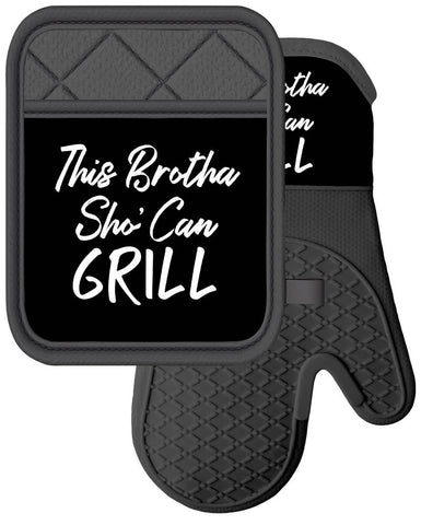 This Brotha Sho' Can GrilOven Mitt and Pot Holder Set